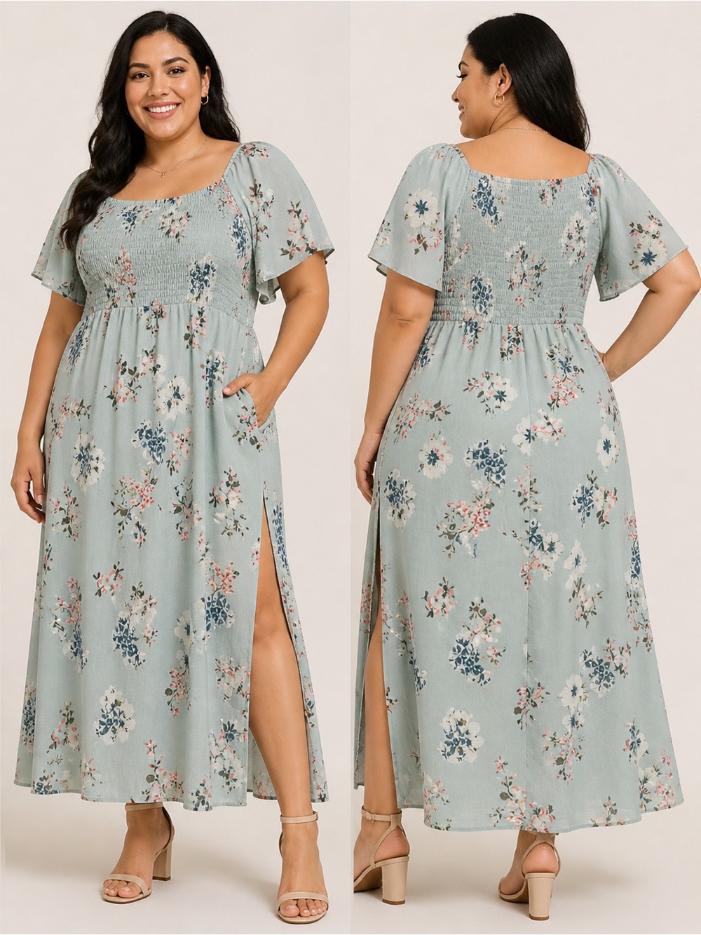 Bloomchic Floral Smocked Maxi Dress
